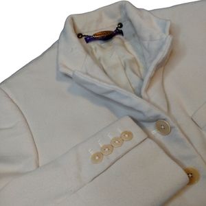 Ralph Lauren Vtg Purple Tag 100% Wool Cream Lux Blazer size‎ 10